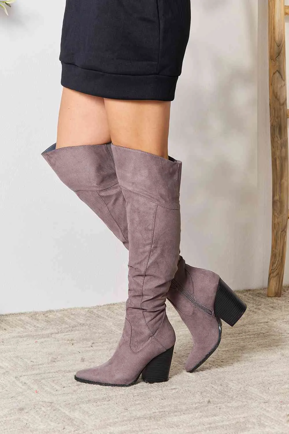 *APP EXCLUSIVE* Block Heel Knee High Boots