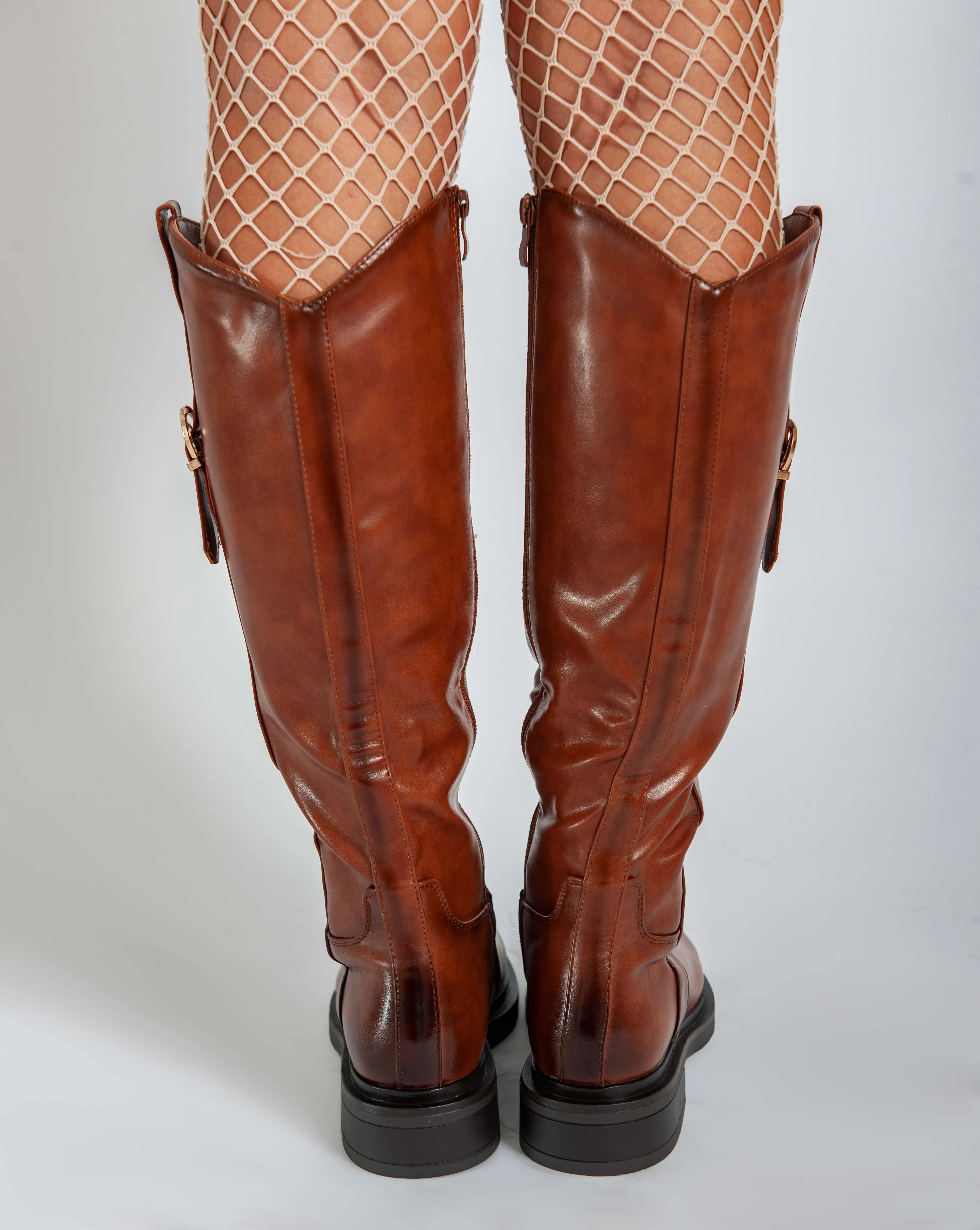 Chunky knee high boots - Camel