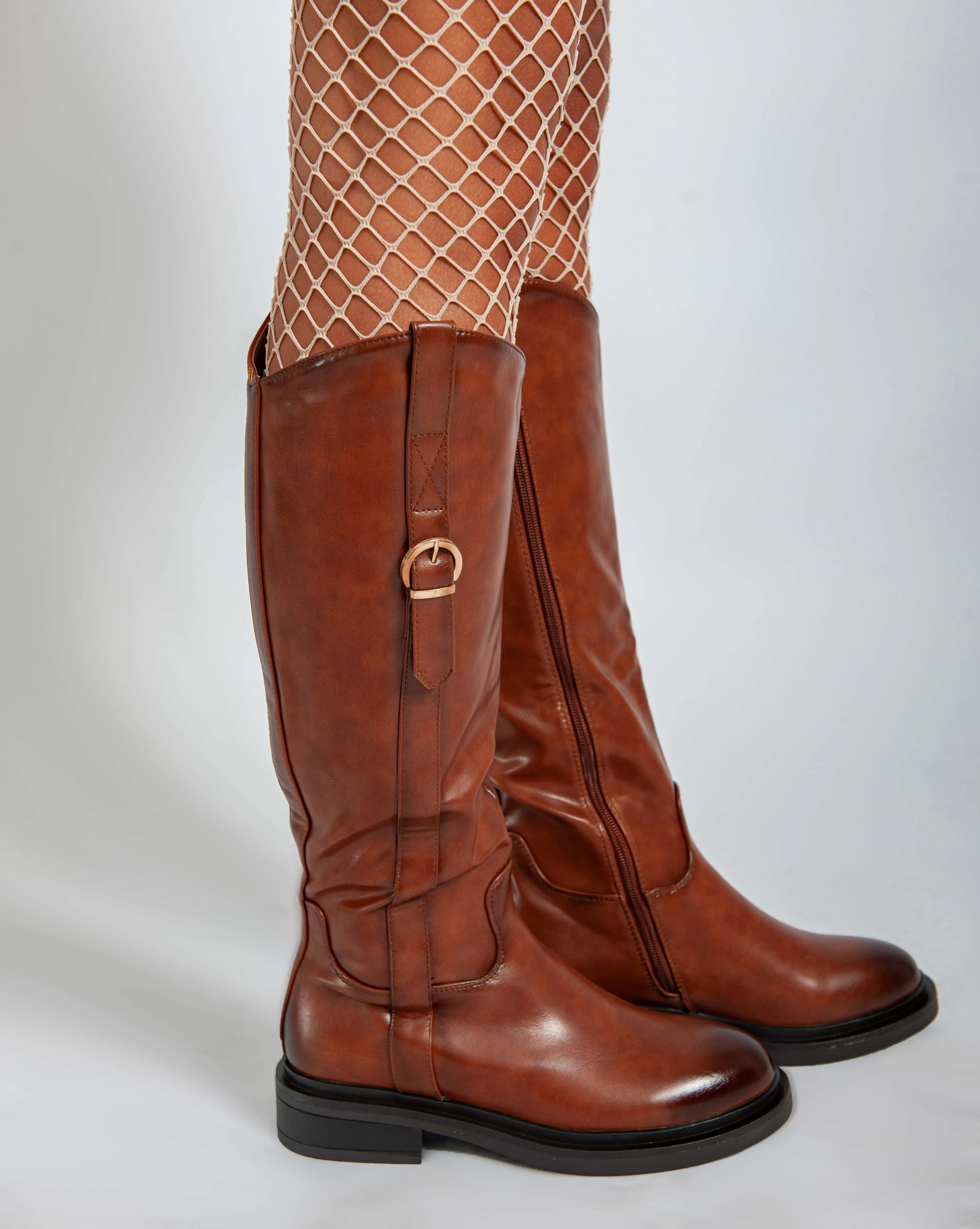 Chunky knee high boots - Camel