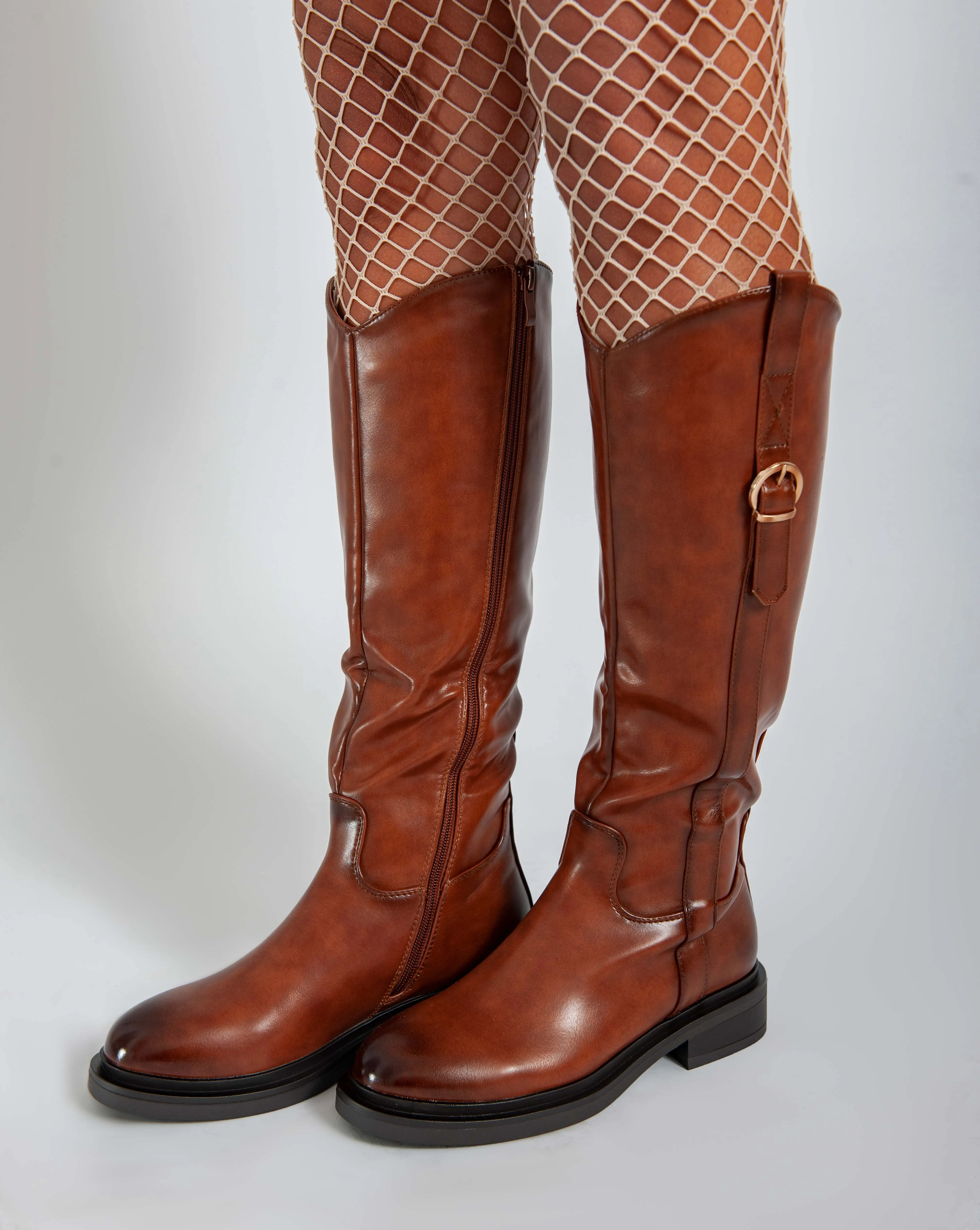 Chunky knee high boots - Camel