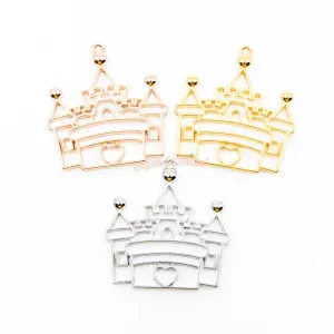 Enchanted Castle Open Bezel Metal Charm (3 pieces)