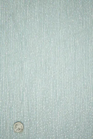 Light Aqua Sequins & Beads on Silk Chiffon Fabric