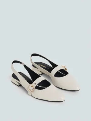 LUNA BLU Ivory Mary Jane Sling Back Shoes