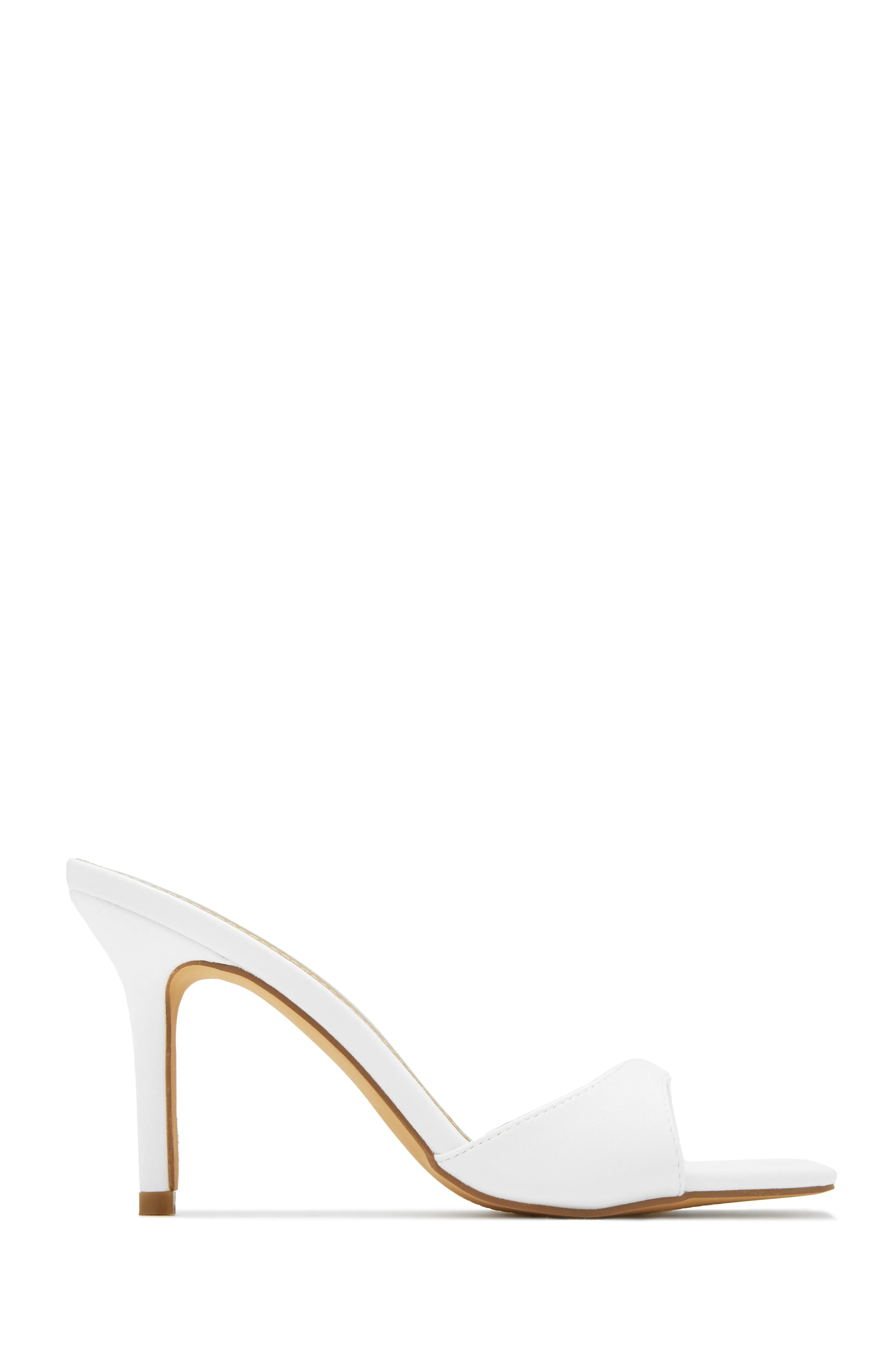 Nellie Mid Heel Mules - White