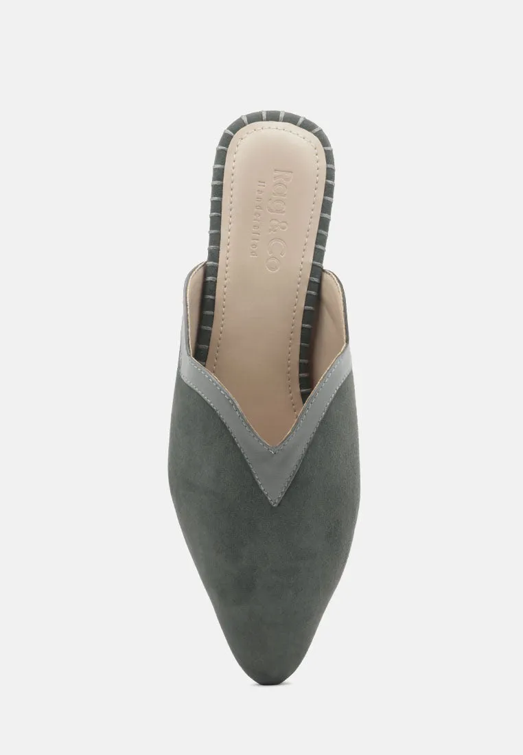 ORLA Grey Classic Suede Walking Mules