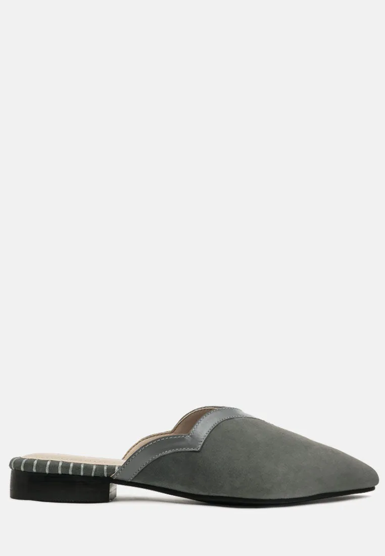 ORLA Grey Classic Suede Walking Mules