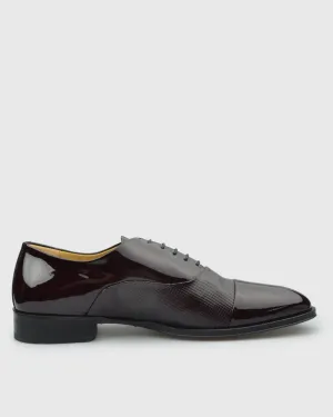 VINCENT & FRANKS VFS22 MAROON PATENT DERBY SHOE