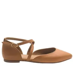 Wave 28717 Tan Mary Jane Crossover Flat