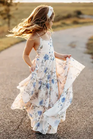 Wendy Dress (floral blue chiffon)