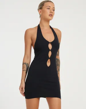 Yajoh Cutout Dress in Black